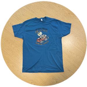 blue tee shirt