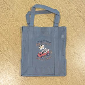 gray tote bag